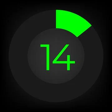 Circulate progress bar with numeric count at the 14 Stock Illustration