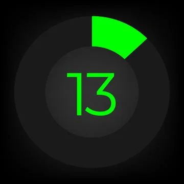 Circulate progress bar with numeric count at the 13 Stock Illustration