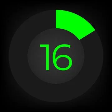 Circulate progress bar with numeric count at the 16 Stock Illustration
