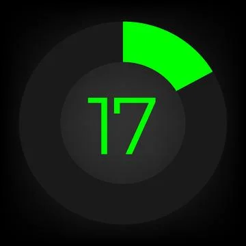 Circulate progress bar with numeric count at the 17 Stock Illustration