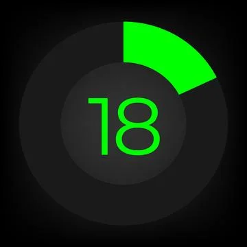 Circulate progress bar with numeric count at the 18 Stock Illustration