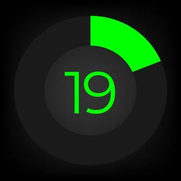 Circulate progress bar with numeric count at the 19 Stock Illustration