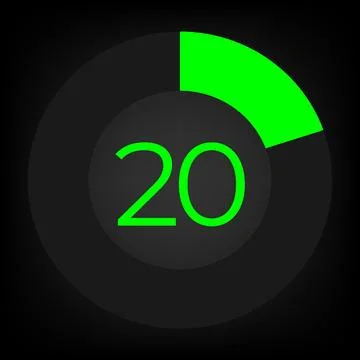 Circulate progress bar with numeric count at the 20 Stock Illustration