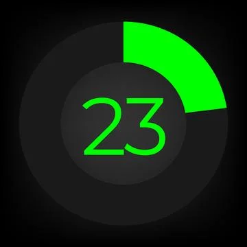 Circulate progress bar with numeric count at the 23 Stock Illustration