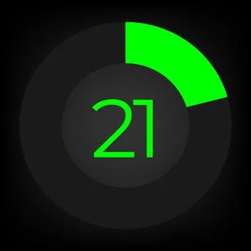 Circulate progress bar with numeric count at the 21 Stock Illustration