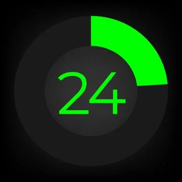 Circulate progress bar with numeric count at the 24 Stock Illustration