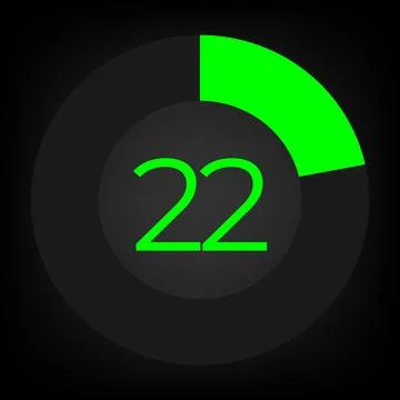 Circulate progress bar with numeric count at the 22 Stock Illustration