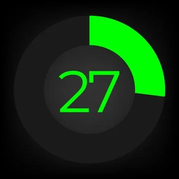 Circulate progress bar with numeric count at the 27 Stock Illustration