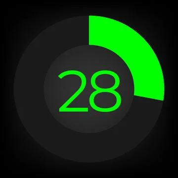 Circulate progress bar with numeric count at the 28 Stock Illustration