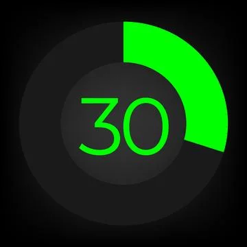Circulate progress bar with numeric count at the 30 Illustrazione stock