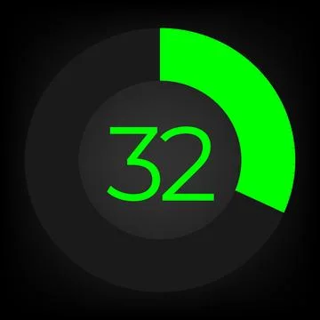 Circulate progress bar with numeric count at the 32 Stock Illustration