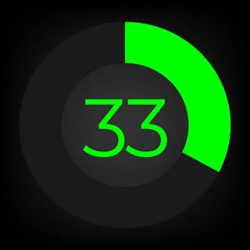 Circulate progress bar with numeric count at the 33 Stock Illustration