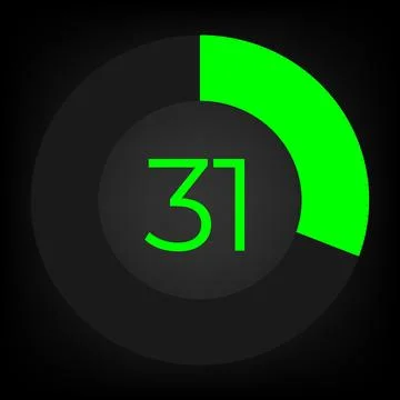 Circulate progress bar with numeric count at the 31 Stock Illustration