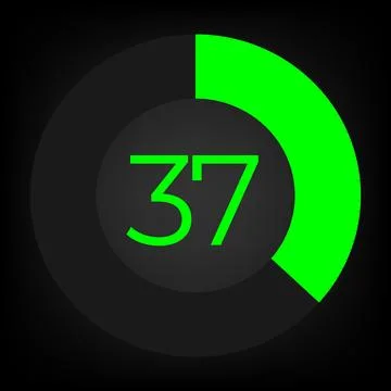 Circulate progress bar with numeric count at the 37 Stock Illustration