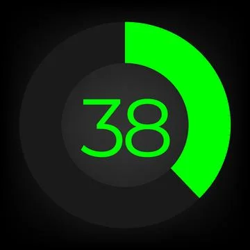 Circulate progress bar with numeric count at the 38 Stock Illustration