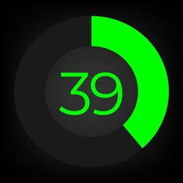 Circulate progress bar with numeric count at the 39 Stock Illustration