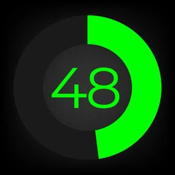Circulate progress bar with numeric count at the 48 Stock Illustration
