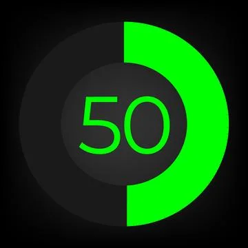 Circulate progress bar with numeric count at the 50 Stock Illustration