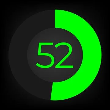 Circulate progress bar with numeric count at the 52 Stock Illustration