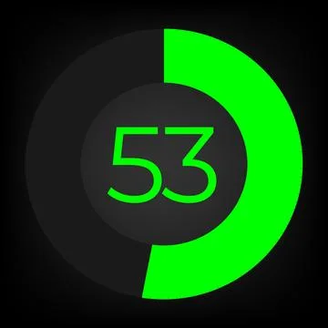 Circulate progress bar with numeric count at the 53 Stock Illustration