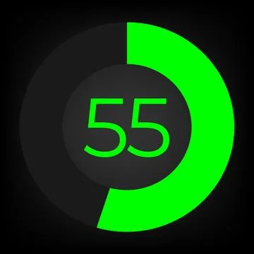 Circulate progress bar with numeric count at the 55 Stock Illustration