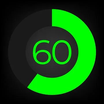 Circulate progress bar with numeric count at the 60 Stock Illustration