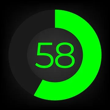 Circulate progress bar with numeric count at the 58 Stock Illustration