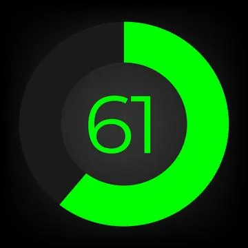 Circulate progress bar with numeric count at the 61 Stock Illustration