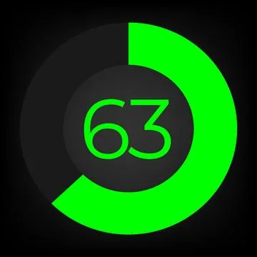 Circulate progress bar with numeric count at the 63 Stock Illustration