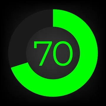 Circulate progress bar with numeric count at the 70 Stock Illustration