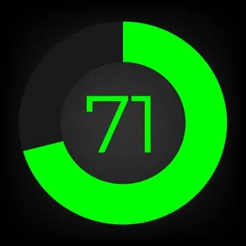 Circulate progress bar with numeric count at the 71 Illustrazione stock