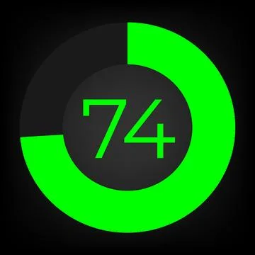 Circulate progress bar with numeric count at the 74 Stock Illustration