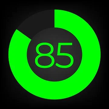 Circulate progress bar with numeric count at the 85 Stock Illustration