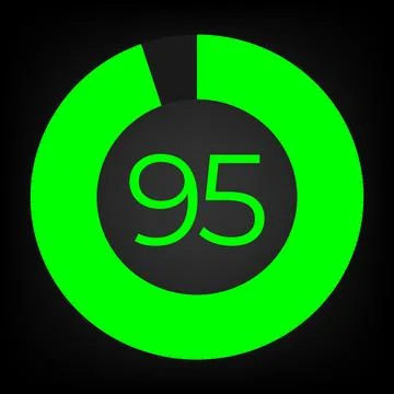 Circulate progress bar with numeric count at the 95 Stock Illustration