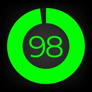 Circulate progress bar with numeric count at the 98 Stock Illustration