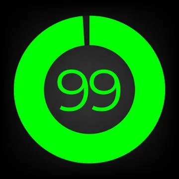 Circulate progress bar with numeric count at the 99 Stock Illustration