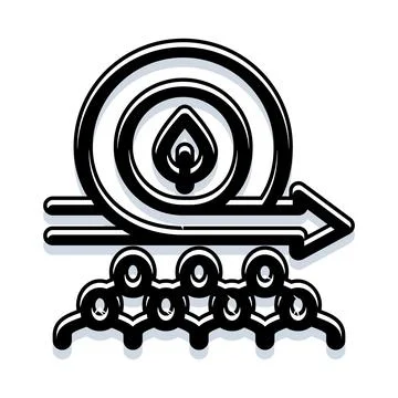 Circulating air flow ventilation system symbol design Stock Illustration