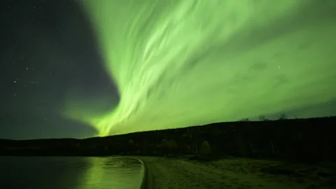 Circulating curtains of Northern Lights Stock Footage 250293912