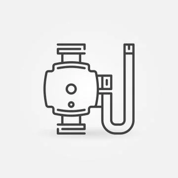 Circulating pump vector concept outline icon Stock Illustration