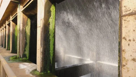 Circulating water cooling tower of the factory Stock Footage 131136615