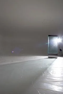 Circulating water in polycarbonate panel provides healing spiritual vibe Stock Photos