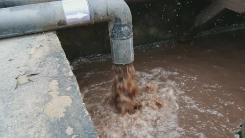 Circulating Water Pump in progress - Industrial Wastewater Treatment 1628052 Stock Footage 158207015