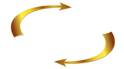 Circulation and rotation isometric concept with golden cyclic arrows イラスト素材