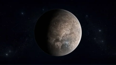 Circulation around its axis, Dwarf Planet Ceres. Solar system space. Video stock 102005574