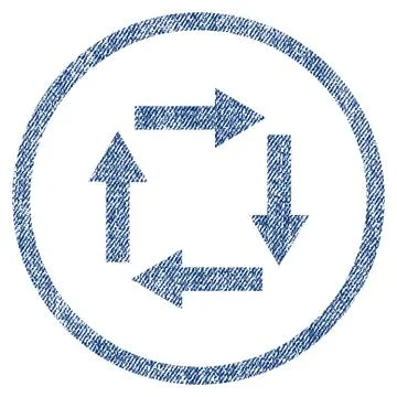 Circulation Arrows Fabric Textured Icon Illustrazione stock