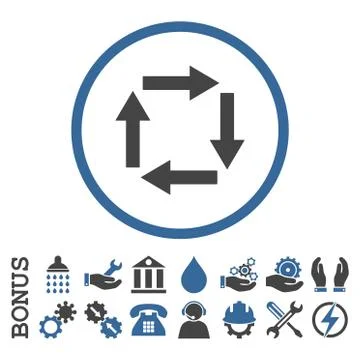 Circulation Arrows Flat Rounded Vector Icon With Bonus Stock Illustration