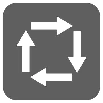 Circulation Arrows Flat Squared Glyph Icon Stock Illustration