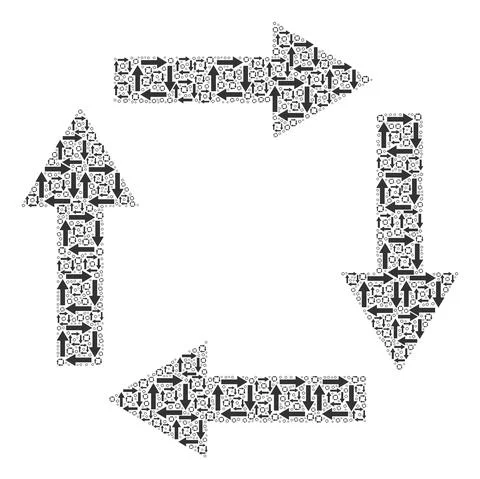 Circulation Arrows Fractal Composition of Itself Icons 스톡 일러스트