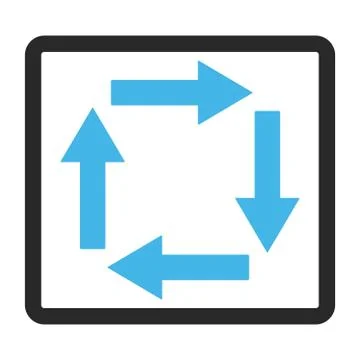 Circulation Arrows Framed Vector Icon 스톡 일러스트