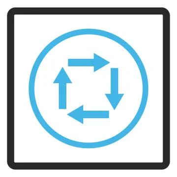 Circulation Arrows Framed Vector Icon 스톡 일러스트
